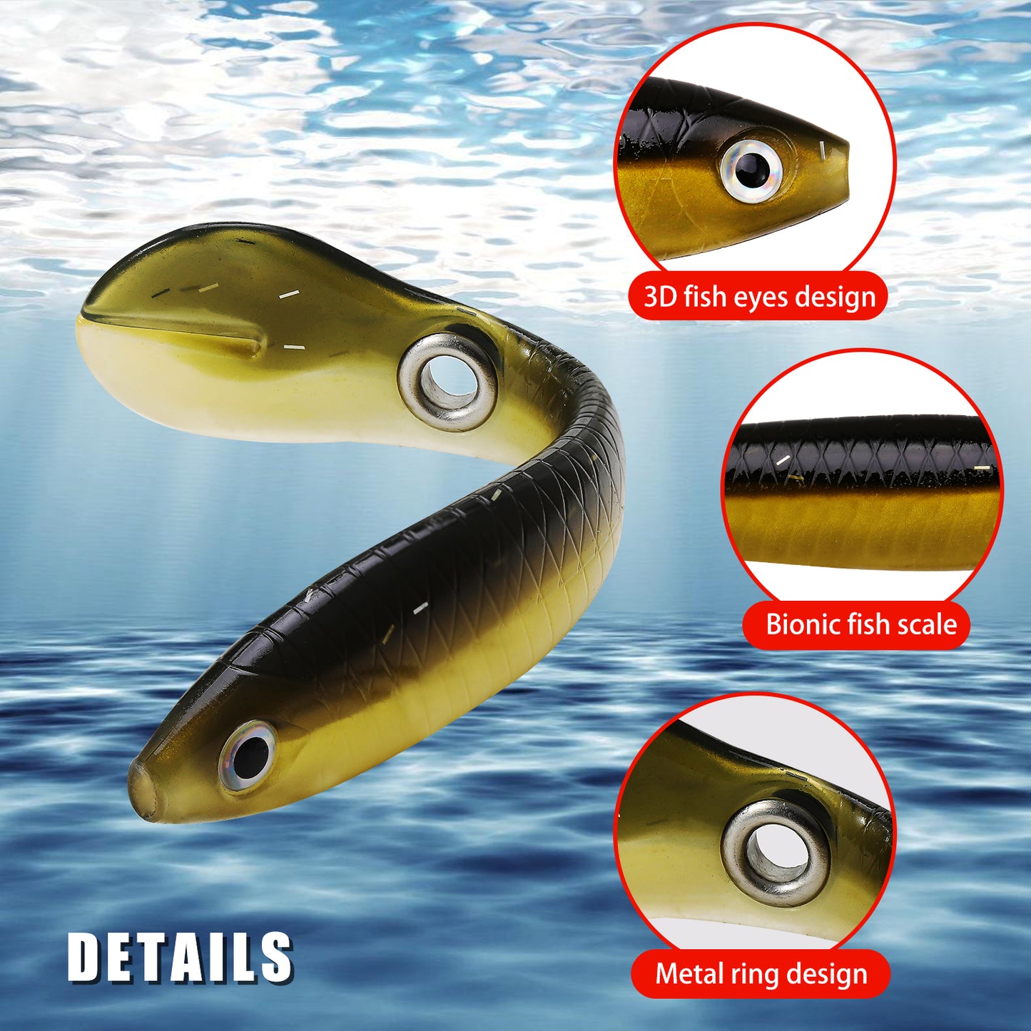 Fishing Lures,Fishing Equipment bass Lures Fishing Stuff Simulation Loach Soft Bait, Slow Sinking Bionic Swimming Lures, Fishing Bait for Saltwater & Freshwater