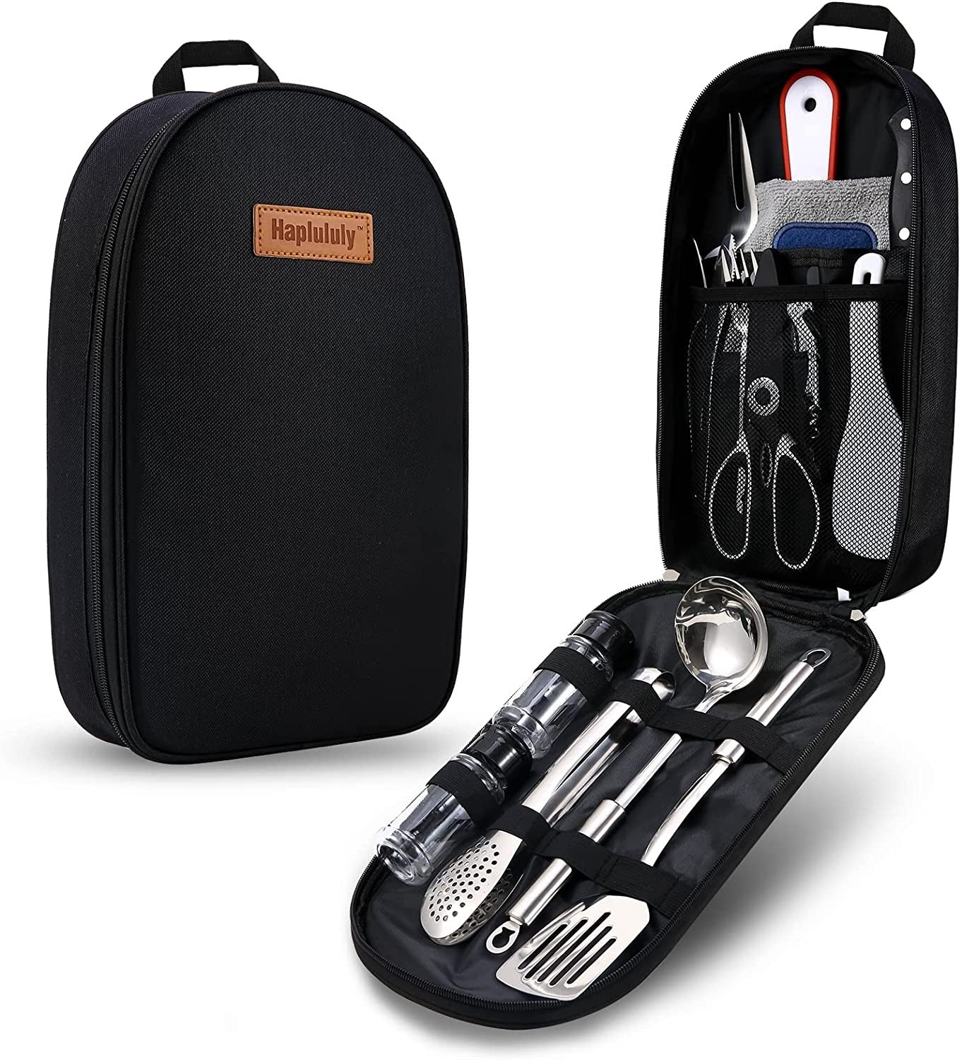 Camping Kitchen Equipment Camping Cooking Utensils Set Portable Picnic Cookware Bag Campfire Barbecue Appliances Essential Gadgets and Accessories Suitable for tent campers, outdoor picnic barbecues